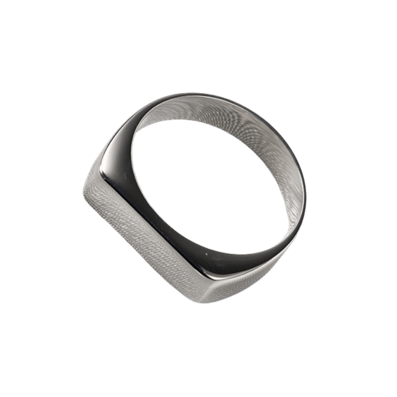Anillo de Sello Oval – Plateado — joya personalizable con grabado láser | Kinti Joyería