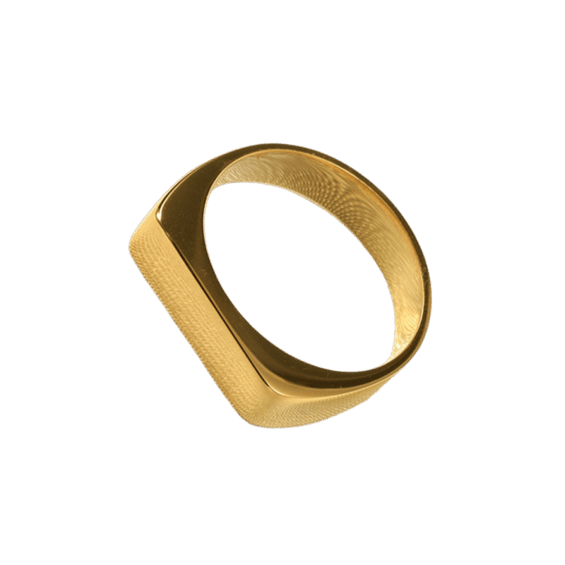 Anillo de Sello Oval – Dorado — joya personalizable con grabado láser | Kinti Joyería