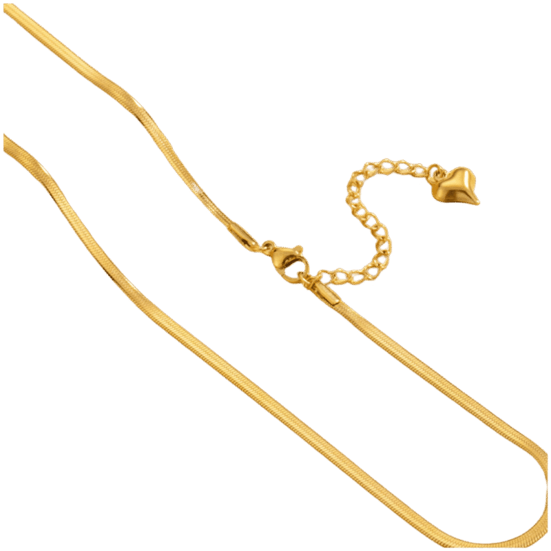 Cadena Eslabón Serpiente – Dorada — joya personalizable con grabado láser | Kinti Joyería