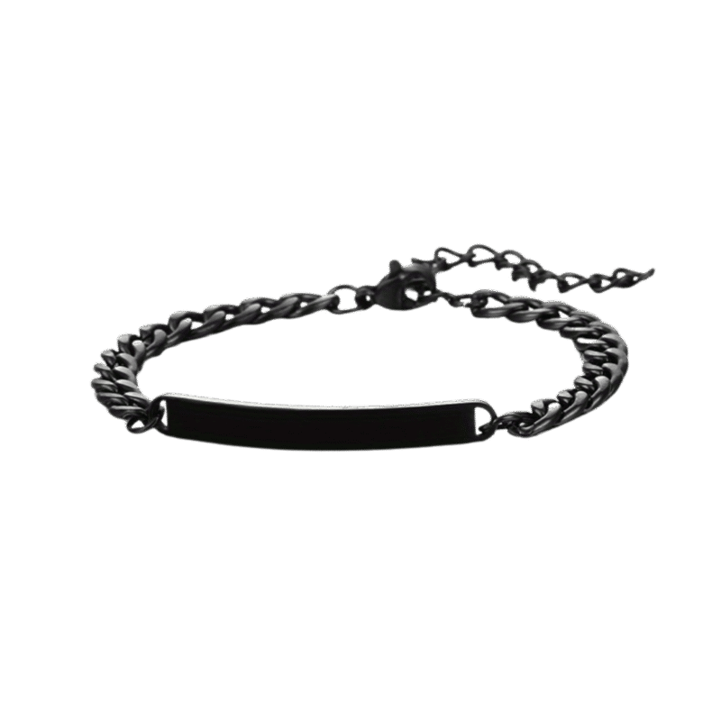 Esclava con Placa – Plateada — joya personalizable con grabado láser | Kinti Joyería