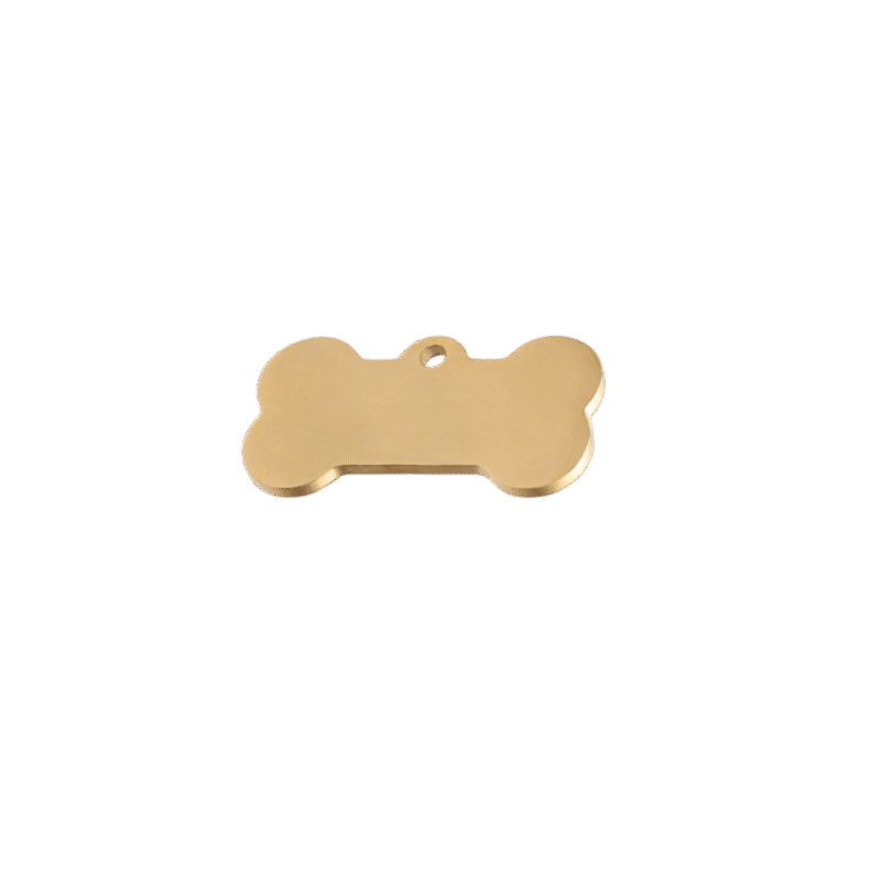 Dije Hueso Mascota – Dorado — joya personalizable con grabado láser | Kinti Joyería