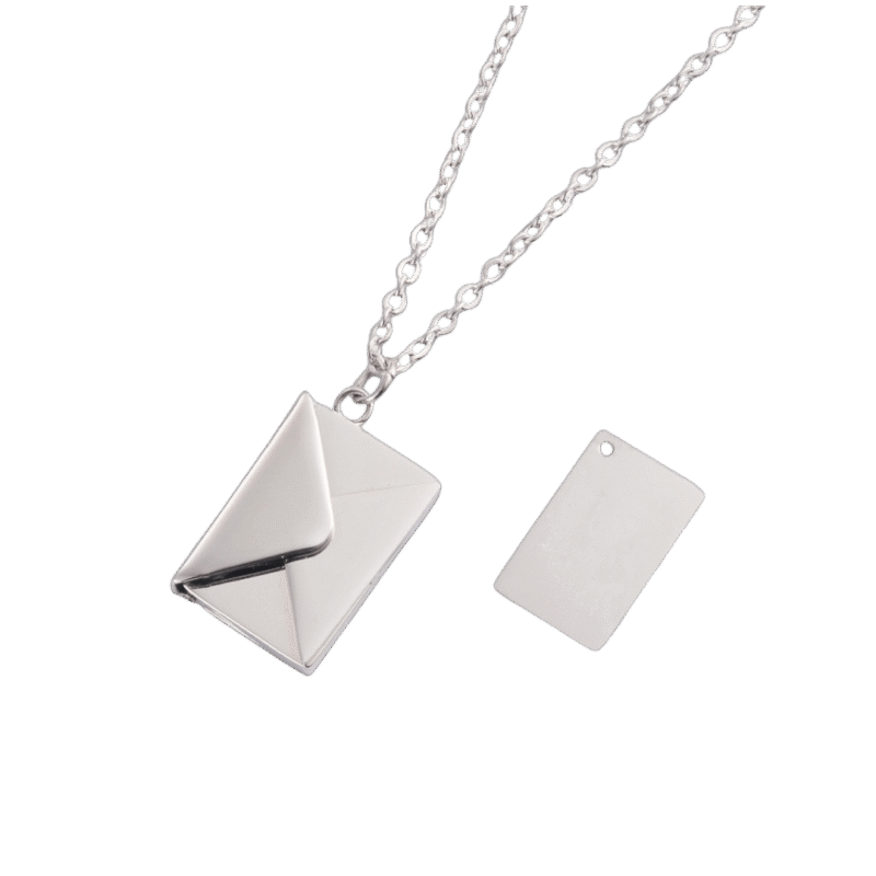 Collar Sobre Secreto – Plateado — joya personalizable con grabado láser | Kinti Joyería