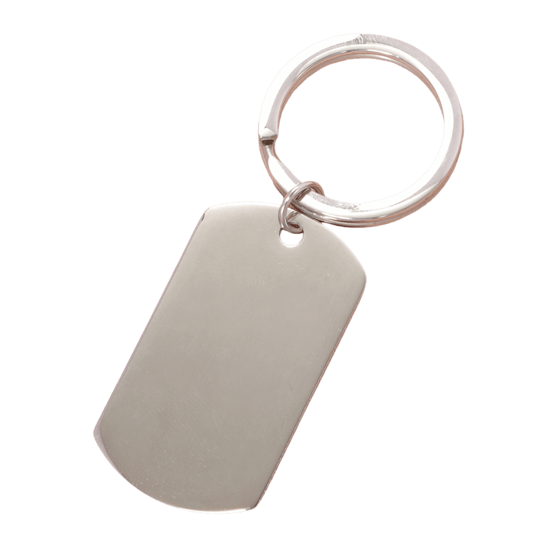 Llavero Placa Militar – Plateado — joya personalizable con grabado láser | Kinti Joyería