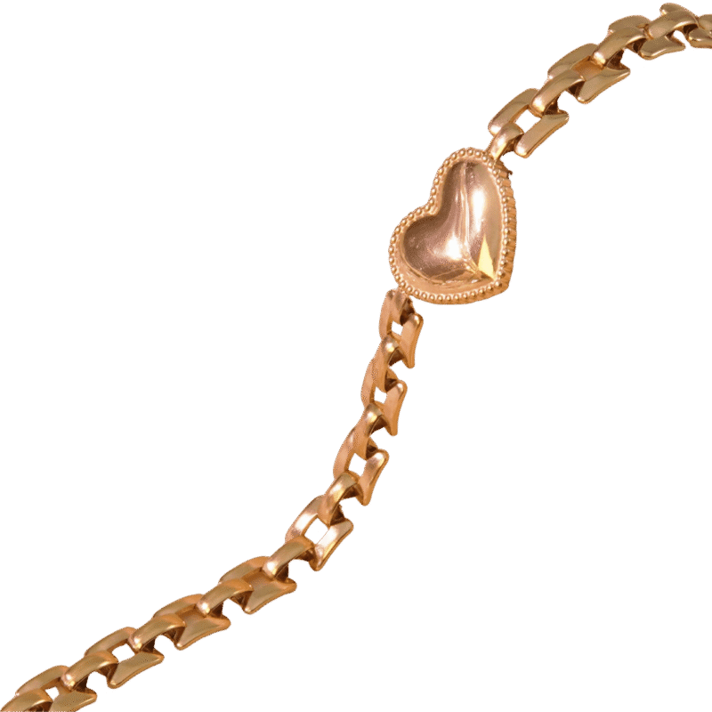 Pulsera Corazón – Oro Rosa — joya personalizable con grabado láser | Kinti Joyería
