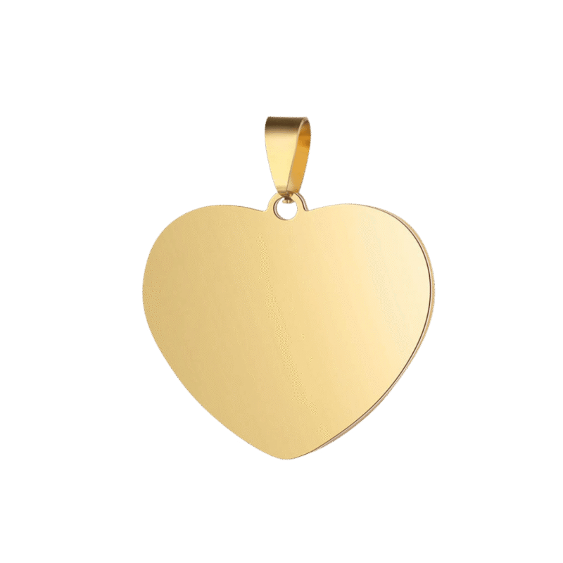 Dije Corazón – Dorado — joya personalizable con grabado láser | Kinti Joyería