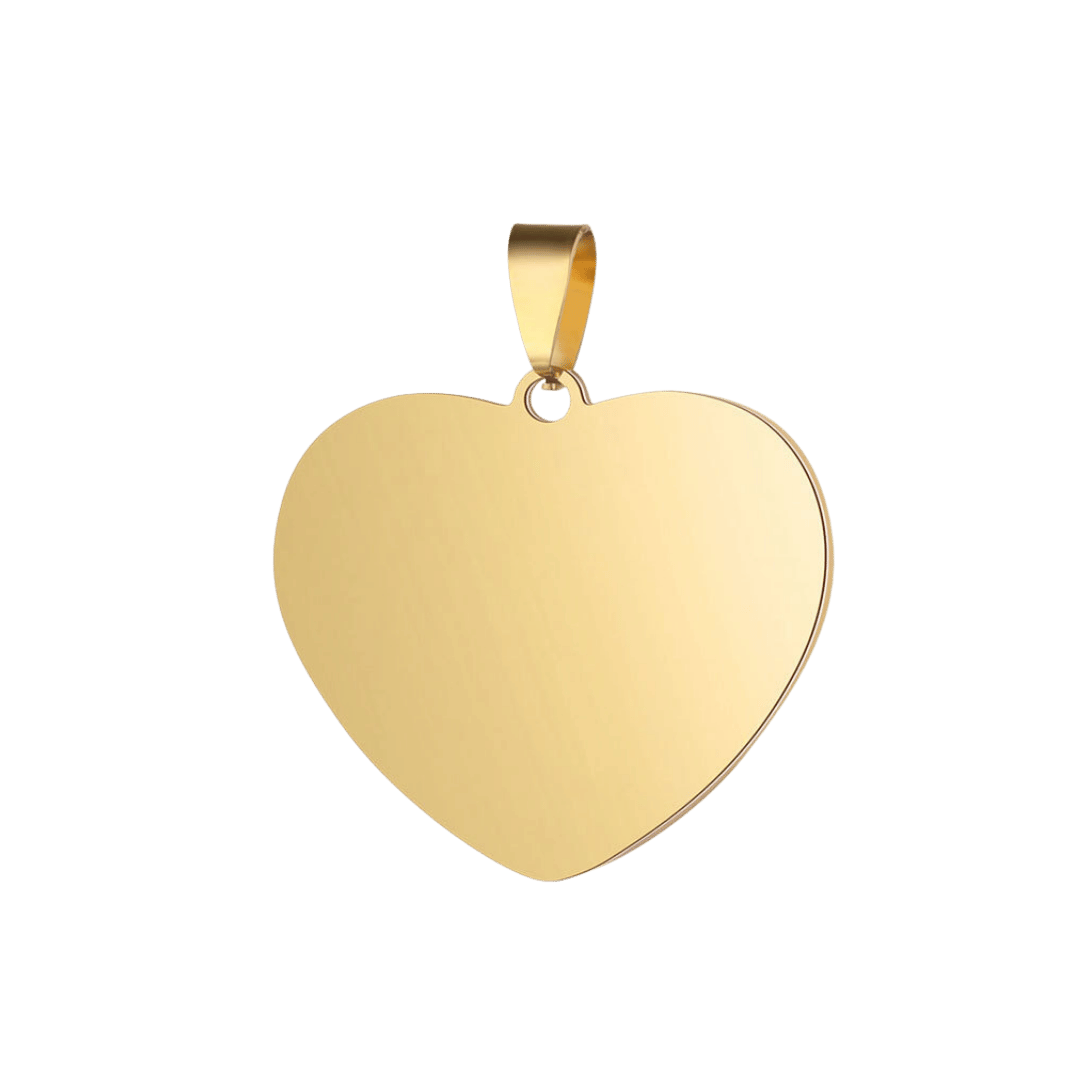 Dije Corazón – Dorado — joya personalizable con grabado láser | Kinti Joyería