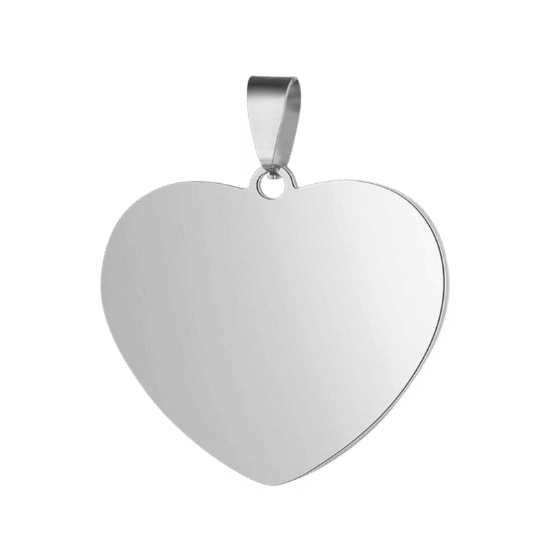 Dije Corazón Grande – Plateado — joya personalizable con grabado láser | Kinti Joyería