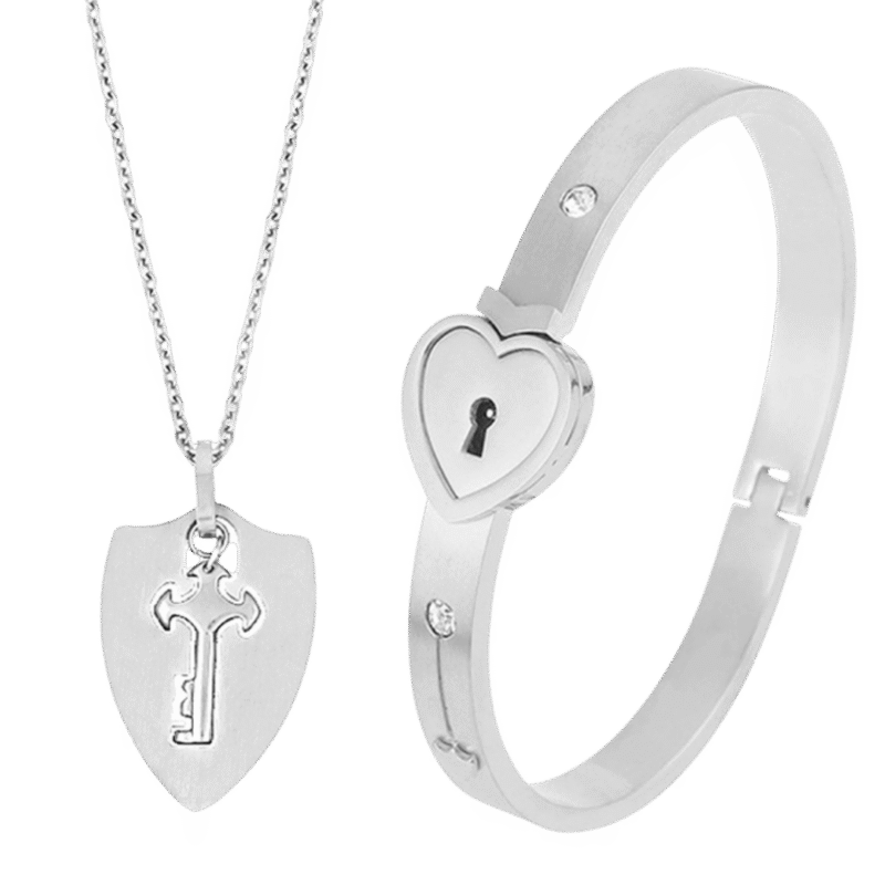 Pulsera Candado Corazón – Plateada — joya personalizable con grabado láser | Kinti Joyería