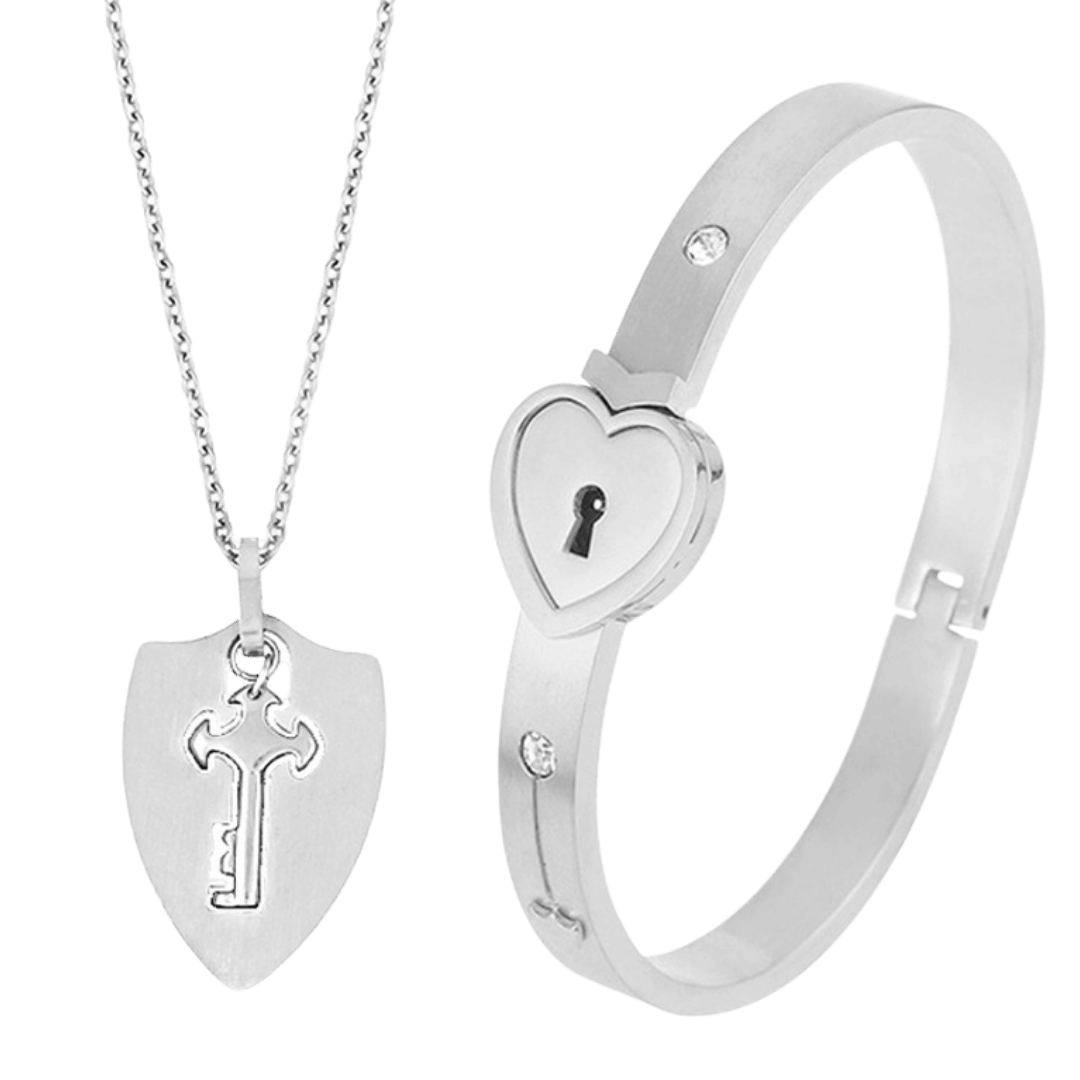 Pulsera Candado Corazón – Plateada — joya personalizable con grabado láser | Kinti Joyería