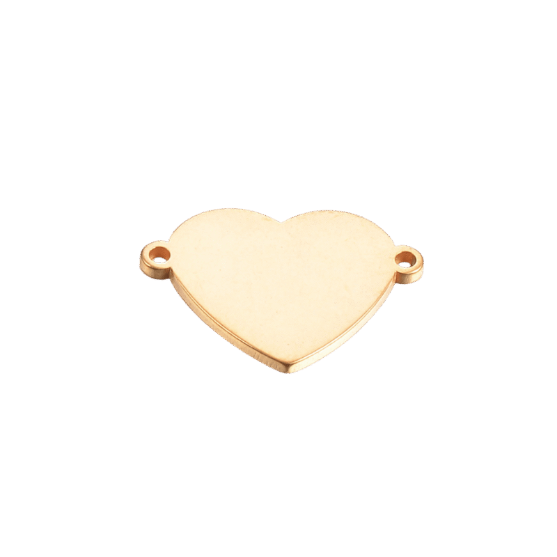 Dije Corazón Conector – Dorado — joya personalizable con grabado láser | Kinti Joyería