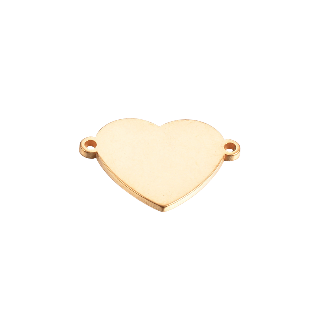 Dije Corazón Conector – Dorado — joya personalizable con grabado láser | Kinti Joyería