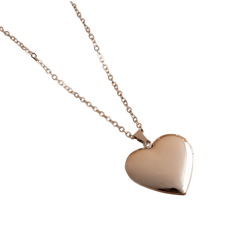 Relicario Corazón – Oro Rosa — joya personalizable con grabado láser | Kinti Joyería