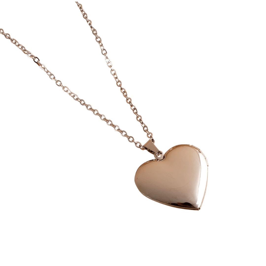 Relicario Corazón – Oro Rosa — joya personalizable con grabado láser | Kinti Joyería