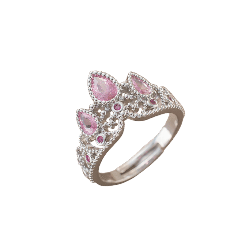 Anillo Flores con Circones – Dorado — joya personalizable con grabado láser | Kinti Joyería