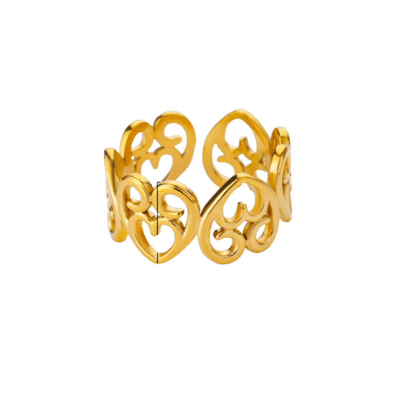 Anillo Filigrana Calada – Dorado — joya personalizable con grabado láser | Kinti Joyería