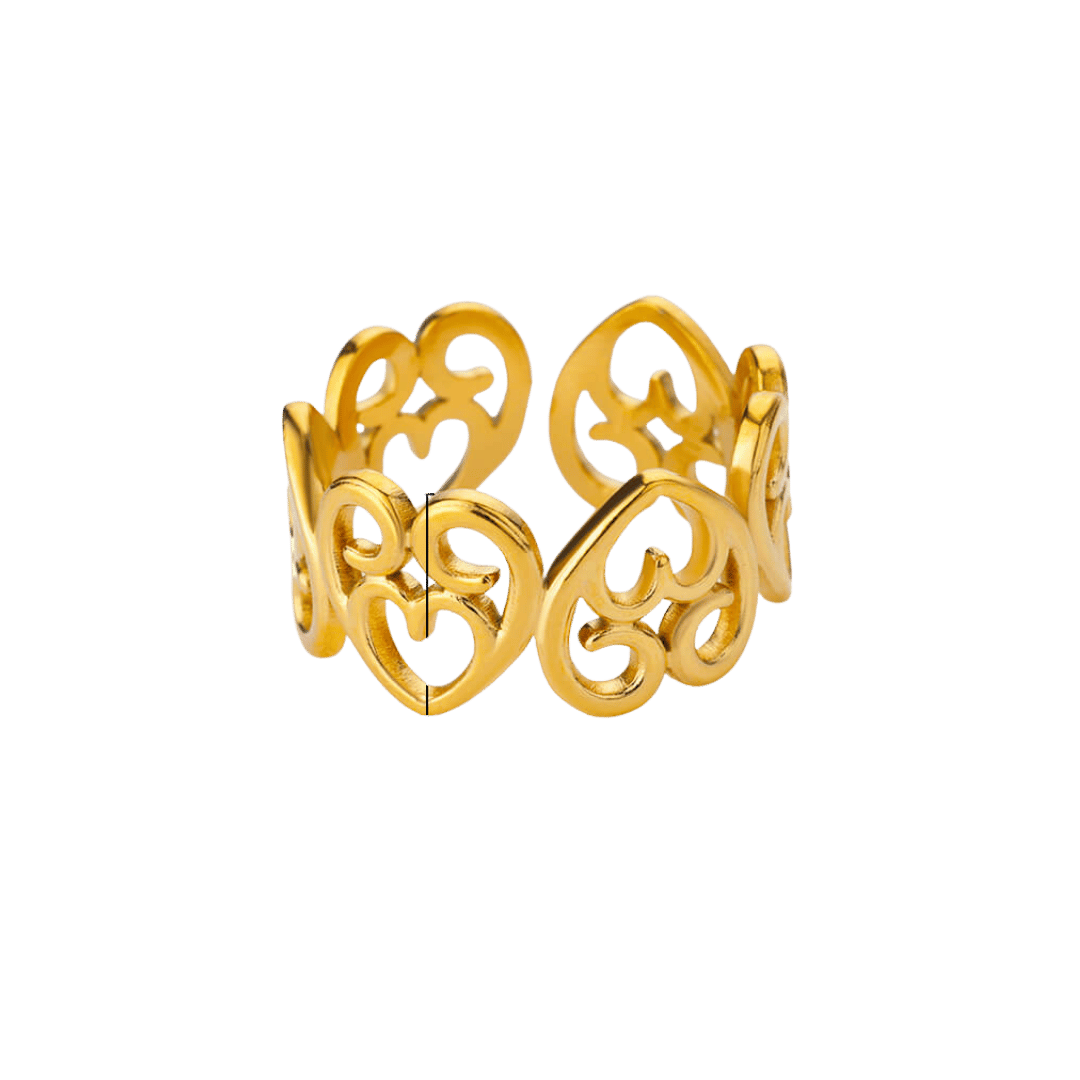 Anillo Filigrana Calada – Dorado — joya personalizable con grabado láser | Kinti Joyería