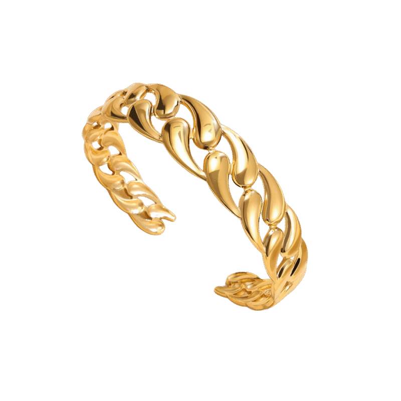 Anillo Eslabón Cadena – Dorado — joya personalizable con grabado láser | Kinti Joyería