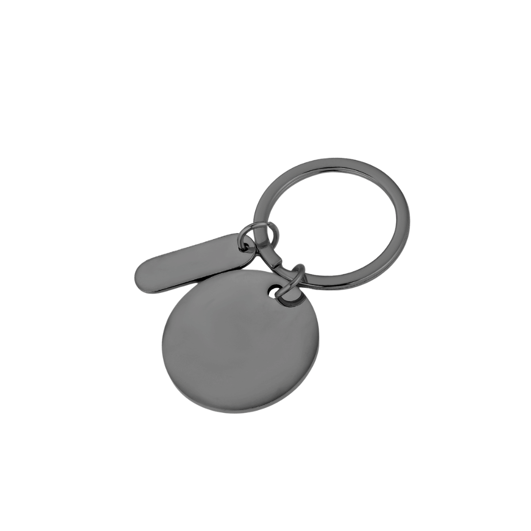 Llavero Placa Redonda – Plateado — joya personalizable con grabado láser | Kinti Joyería
