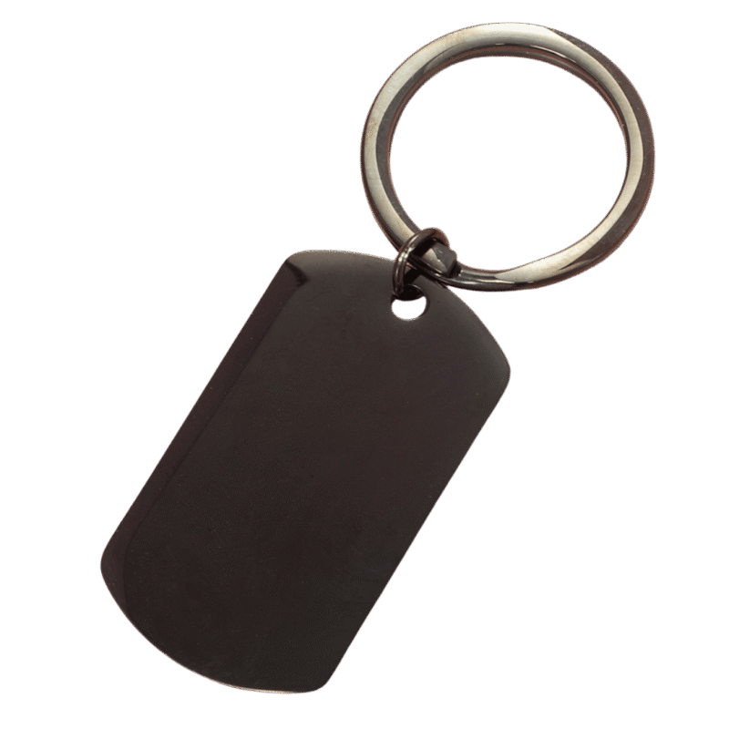 Llavero Placa Militar – Negro — joya personalizable con grabado láser | Kinti Joyería