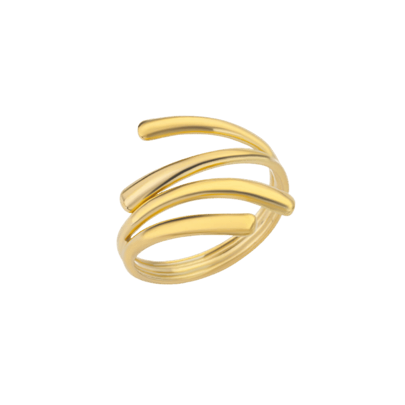 Anillo Ola Infinita – Dorado — joya personalizable con grabado láser | Kinti Joyería