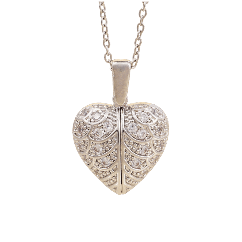 Collar Corazón Calado – Plateado — joya personalizable con grabado láser | Kinti Joyería