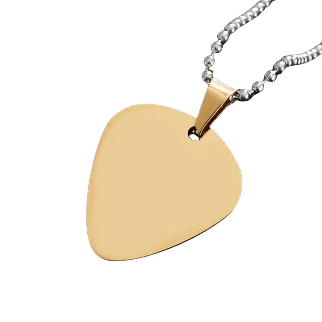 Collar Placa Corazón – Dorado — joya personalizable con grabado láser | Kinti Joyería