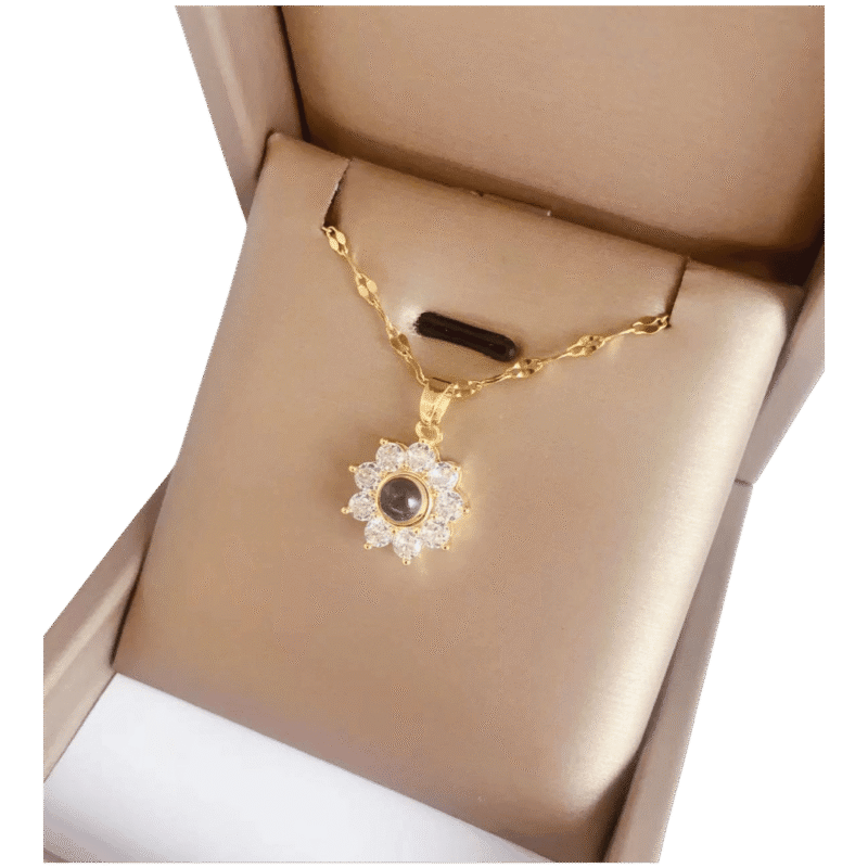 Collar Proyección Lazo – Dorado — joya personalizable con grabado láser | Kinti Joyería