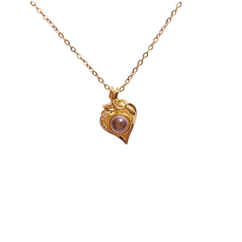 Collar Proyección Rosa – Dorado — joya personalizable con grabado láser | Kinti Joyería