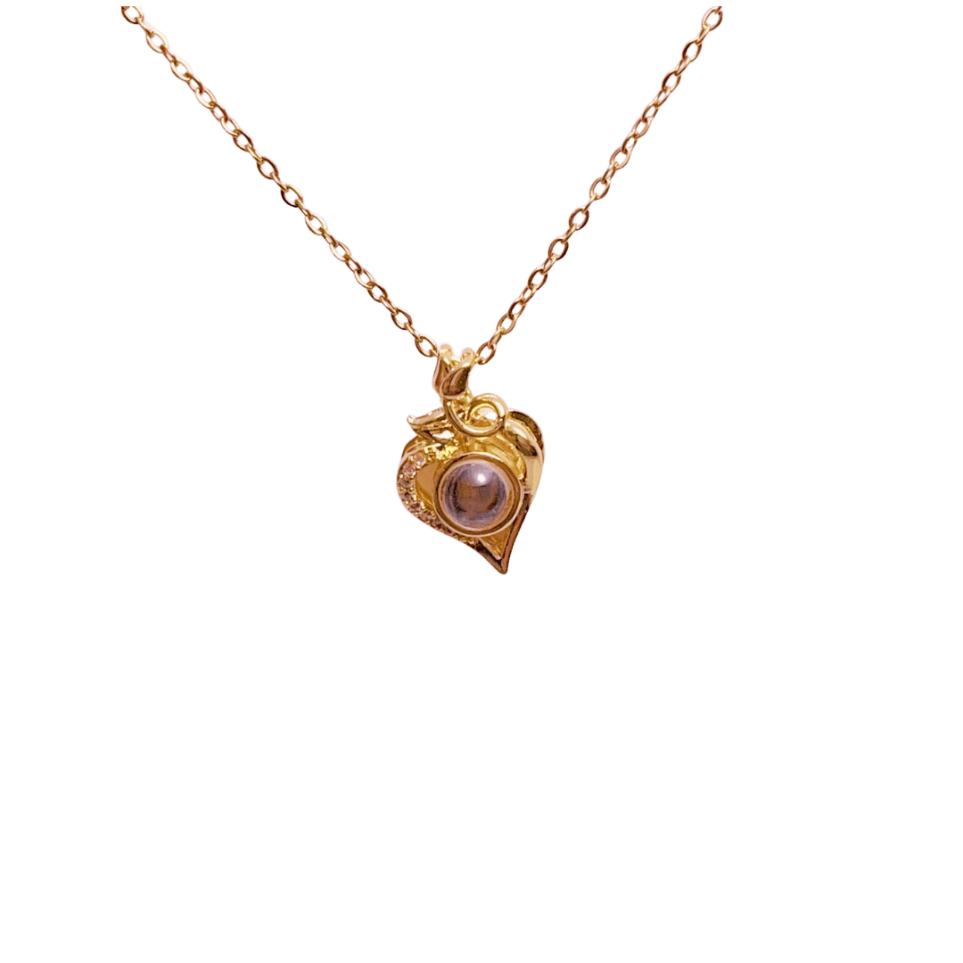 Collar Proyección Rosa – Dorado — joya personalizable con grabado láser | Kinti Joyería