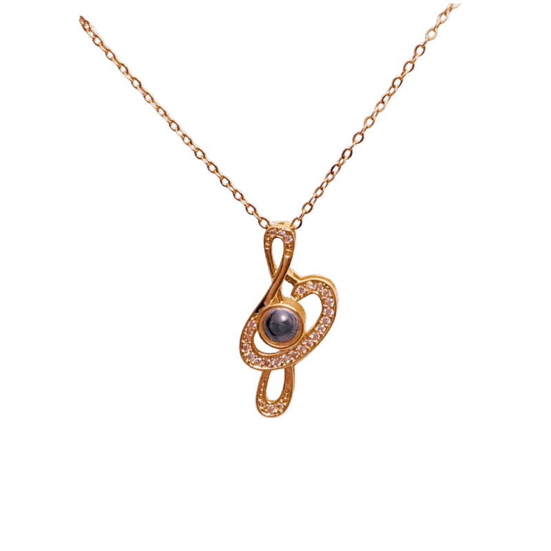 Collar Proyección Espiral – Dorado — joya personalizable con grabado láser | Kinti Joyería