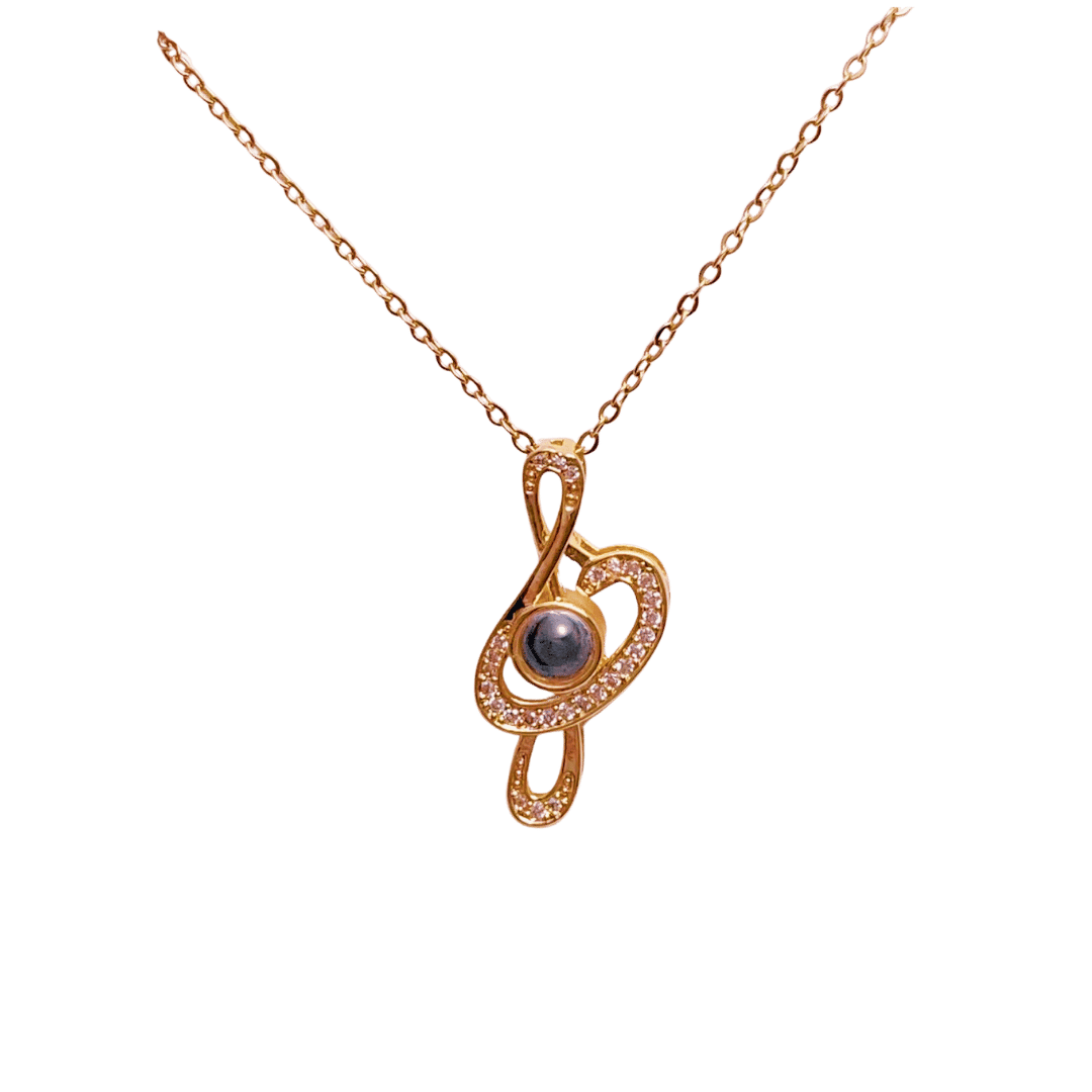 Collar Proyección Espiral – Dorado — joya personalizable con grabado láser | Kinti Joyería