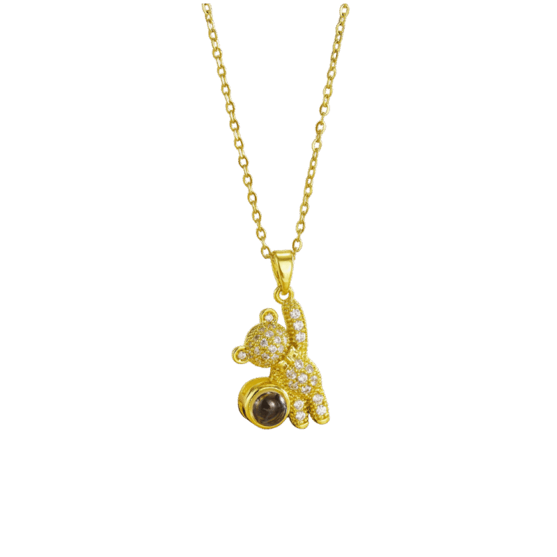 Collar Proyección Elefante – Dorado — joya personalizable con grabado láser | Kinti Joyería