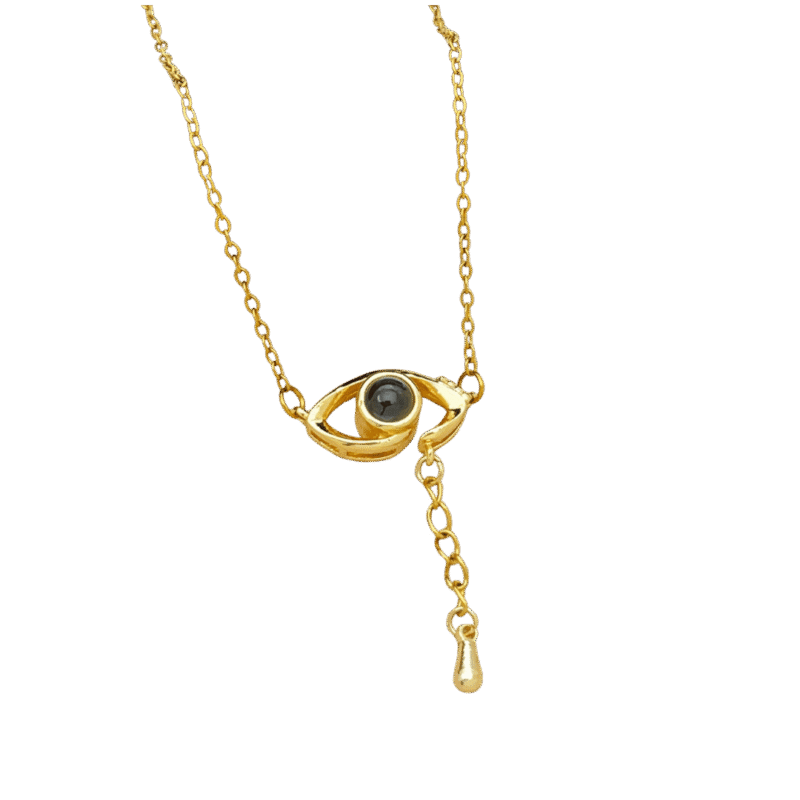 Collar Proyección Mini – Dorado — joya personalizable con grabado láser | Kinti Joyería