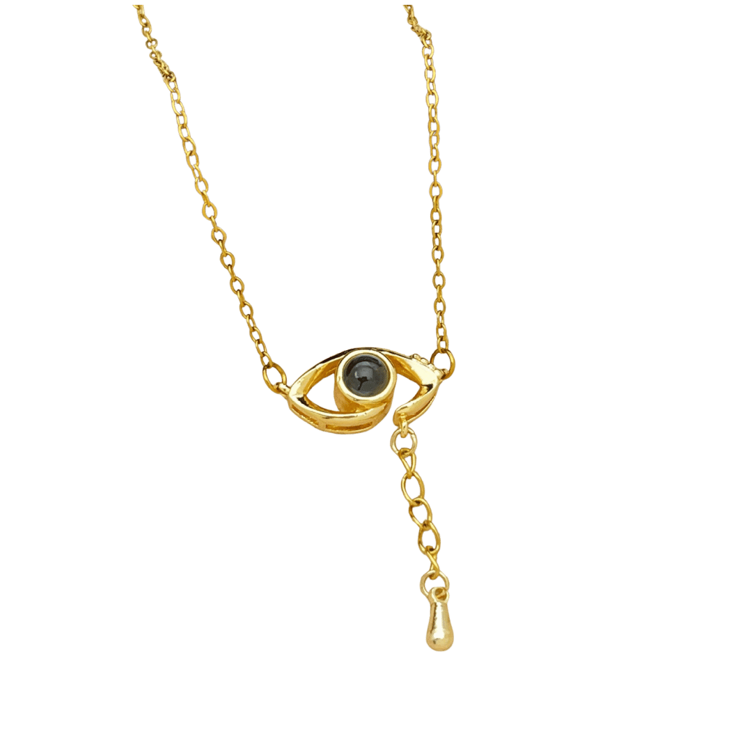 Collar Proyección Mini – Dorado — joya personalizable con grabado láser | Kinti Joyería