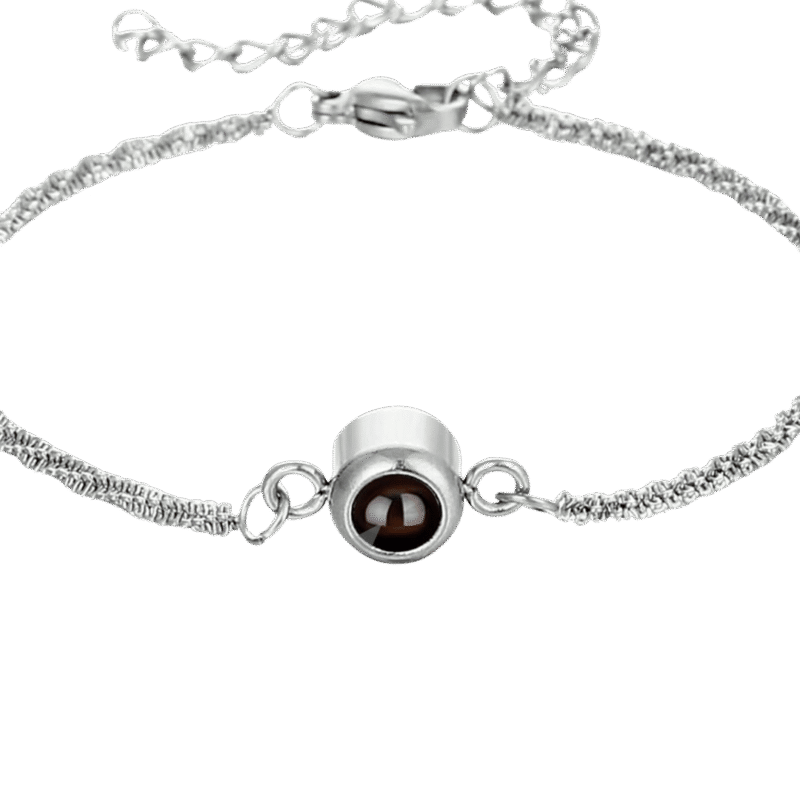 Pulsera Proyección Círculo – Acero — joya personalizable con grabado láser | Kinti Joyería