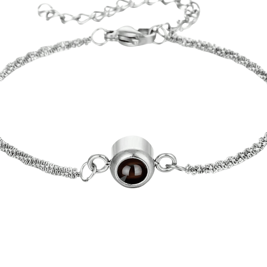 Pulsera Proyección Círculo – Acero — joya personalizable con grabado láser | Kinti Joyería