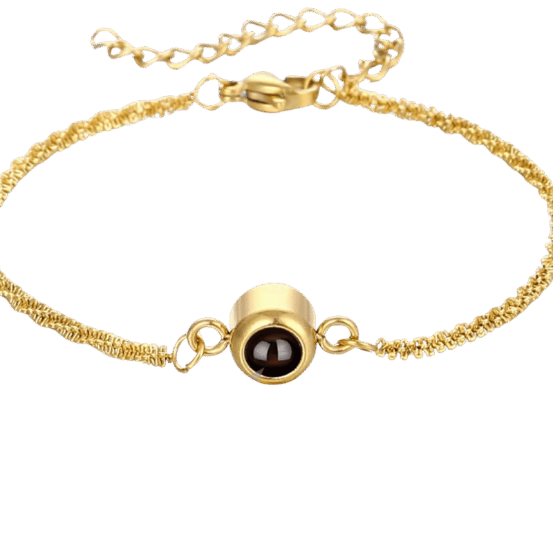 Pulsera Proyección Círculo – Oro Rosa — joya personalizable con grabado láser | Kinti Joyería