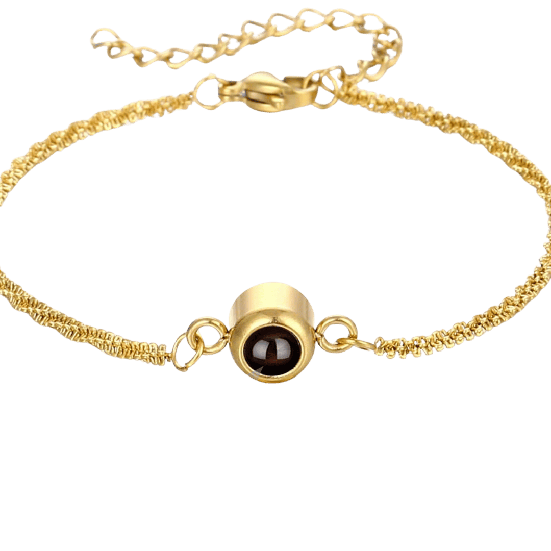 Pulsera Proyección Círculo – Oro Rosa — joya personalizable con grabado láser | Kinti Joyería