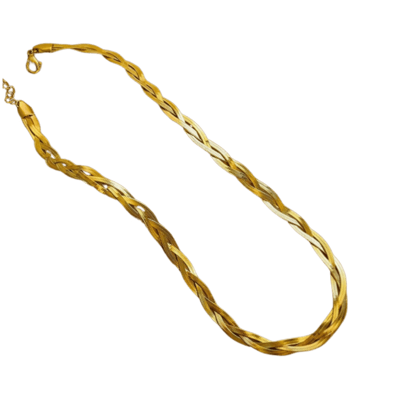 Cadena Cordón Torcido – Dorada — joya personalizable con grabado láser | Kinti Joyería