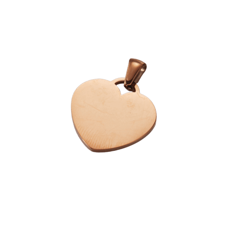 Dije Corazón – Oro Rosa — joya personalizable con grabado láser | Kinti Joyería