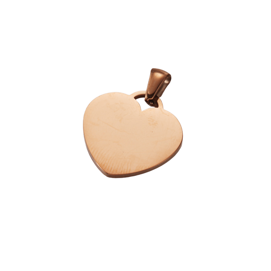 Dije Corazón – Oro Rosa — joya personalizable con grabado láser | Kinti Joyería