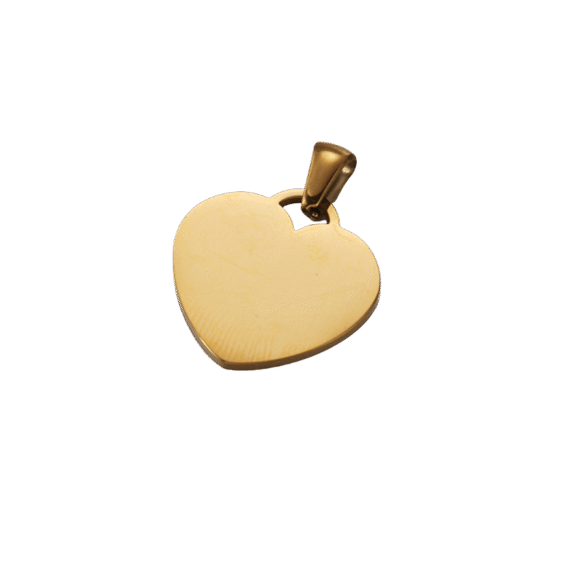Dije Corazón – Dorado — joya personalizable con grabado láser | Kinti Joyería