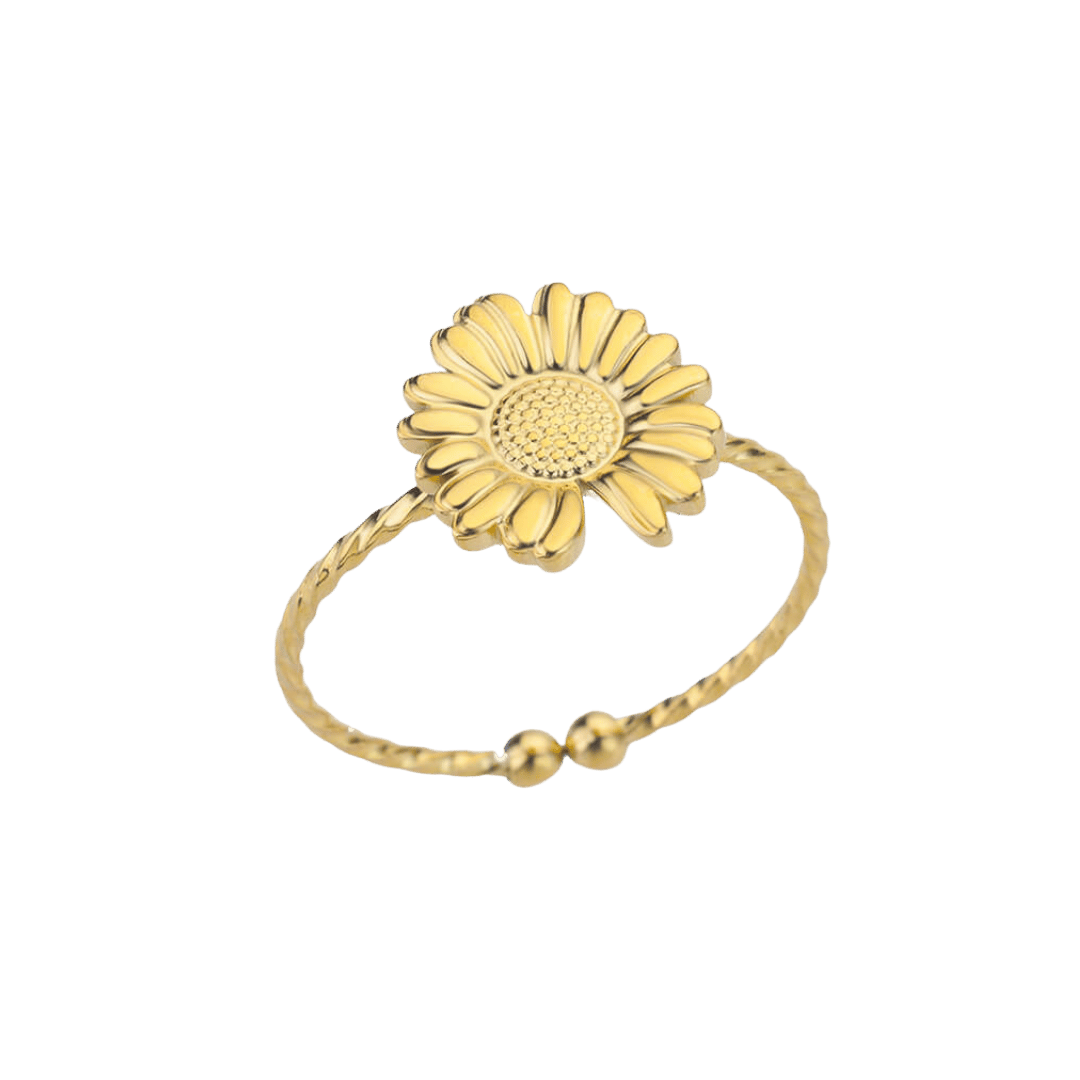 Anillo Girasol – Dorado — joya personalizable con grabado láser | Kinti Joyería