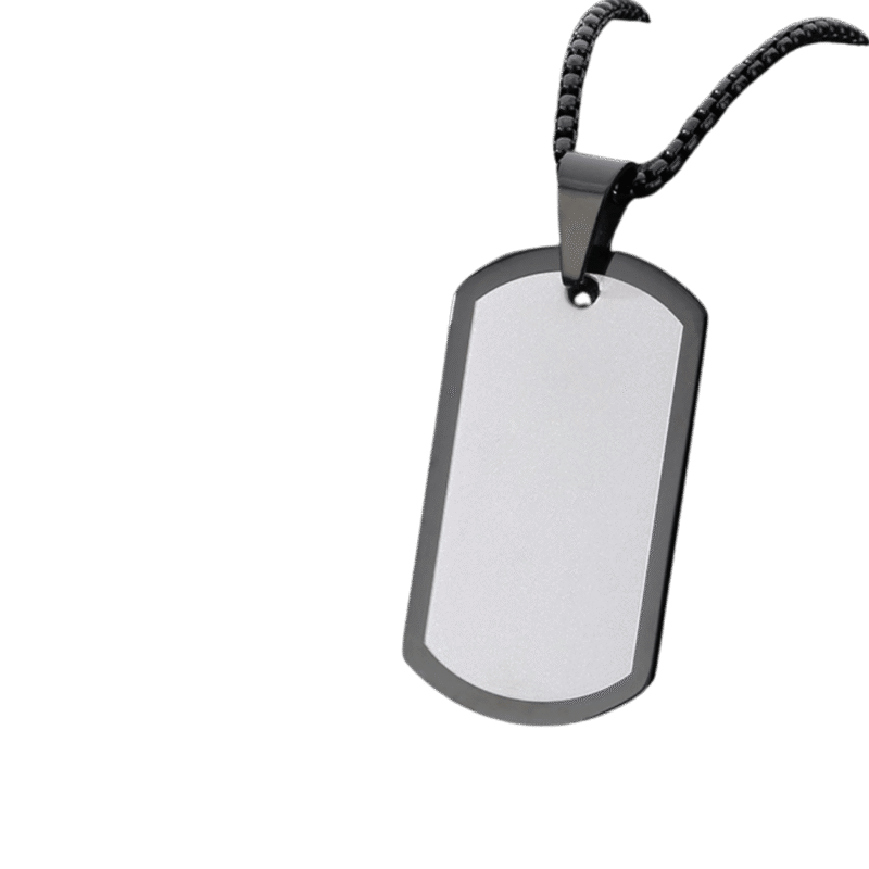 Collar Placa Militar – Plateado — joya personalizable con grabado láser | Kinti Joyería